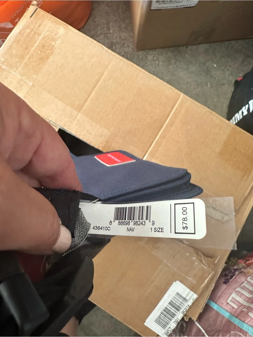 Calvin Klein Jeans Navy Belt Bag with Red Logo Patch